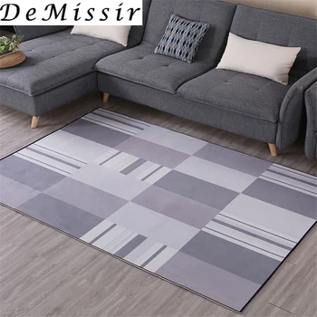 

DeMissir Grey Geometry Non-slip Large Carpet For Living Room Bedroom tapete para sala alfombra tapetes rug tappeto tapis salon