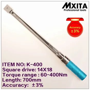 

Newest Quality 3% Precision 14X18 60-400Nm Head Replaceable Preset Interchangeable Torque Wrench Hand Spanner Wrench Tool