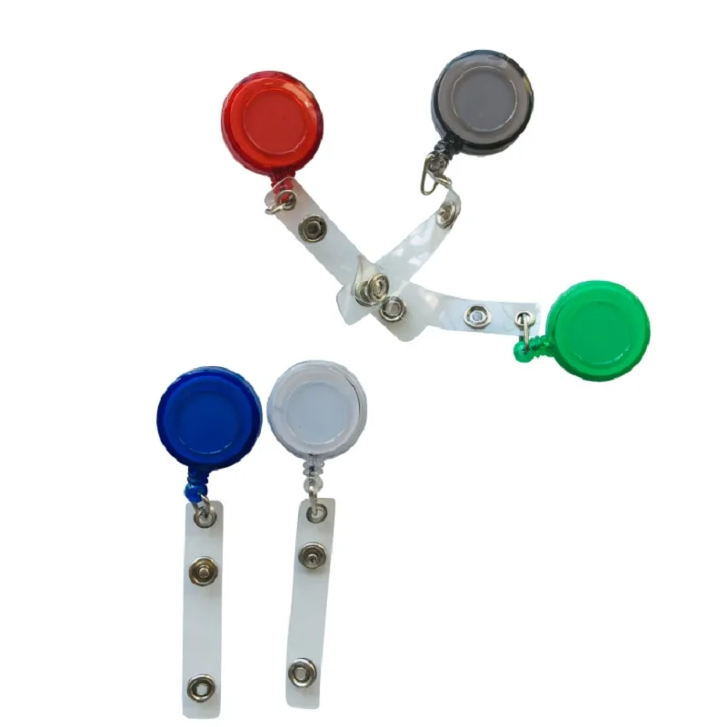 

1PC 5 Colors Round Retractable Anti Lost Clip Card Badge Holder Reels ID Card Work Card Chain Clip Ring Office School Supply