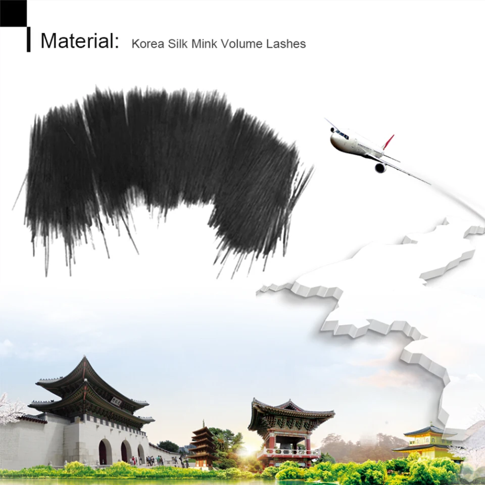 Volume de Seda Feitos à Mão Russo Cílios Extensão Individual Coréia Falsos Natural Postiços Falso Vison Lash Maquiagem 10 Pçs 4 volume de seda cílios falsos feitos à