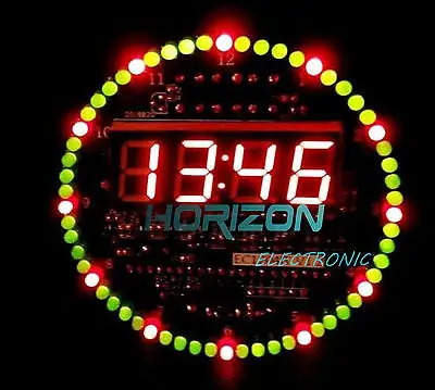 

DIY DS1302 Rotating LED Electronic Digital Clock Kit 51 SCM Learning Board 5V