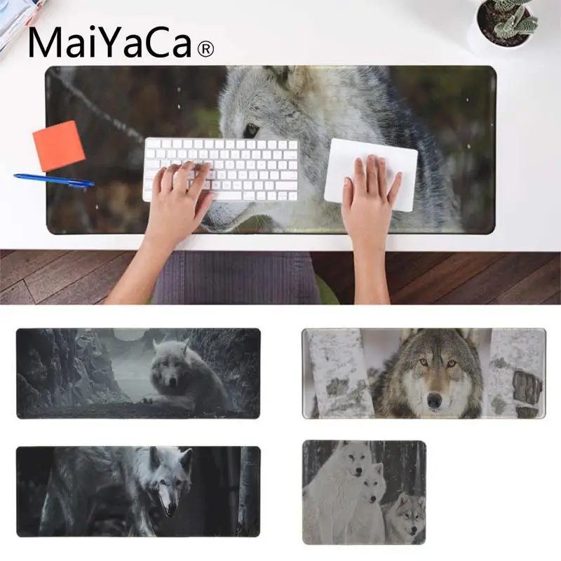 

MaiYaCa New Design Animals Grayscale Wolves Computer Gaming Mousemats Laptop Gaming Lockedge Mice Mouse pad