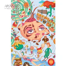 Микеланжело деревянные пазлы 500 1000 1500 2000 штук Мультфильм Счастливые овощи обучающая игрушка декоративная настенная живопись