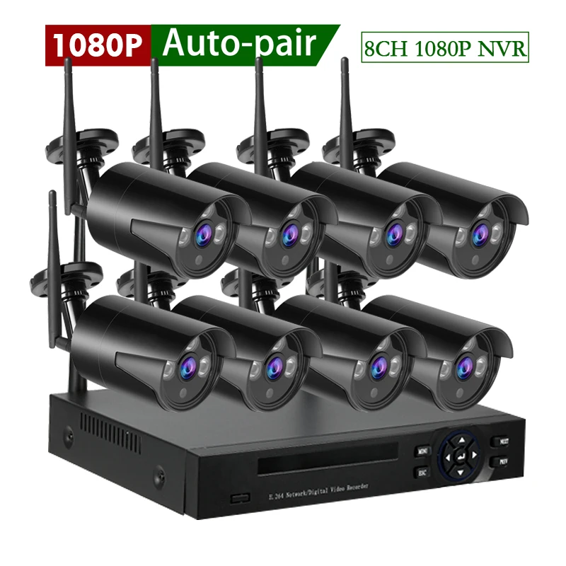 Amorvue 8CH 1080 P Wi-Fi видеонаблюдения Камера Системы 2MP IP пули IP66 Водонепроницаемый NVR