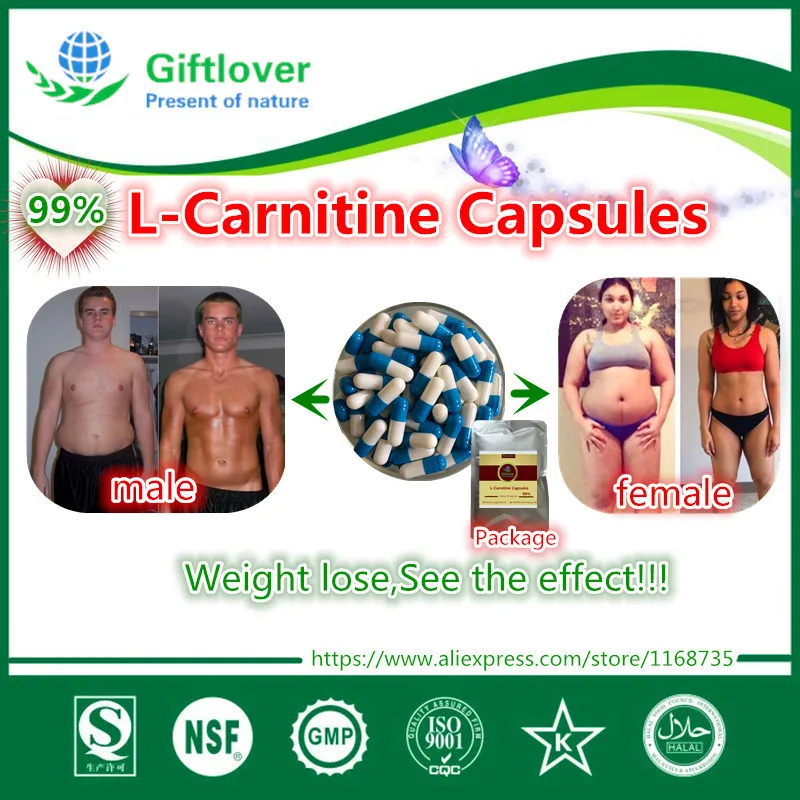 50pcs L carnitine 99% Fat Burner DietWeight Loss Detox Slim supplemento GMP Certified Free shipping