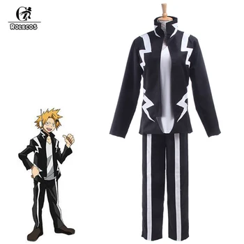 

ROLECOS Anime My Hero Academia Cosplay Costume Kaminari Denki Costume Dark Blue Combat Suits for Men Cosplay Costumes Uniforms