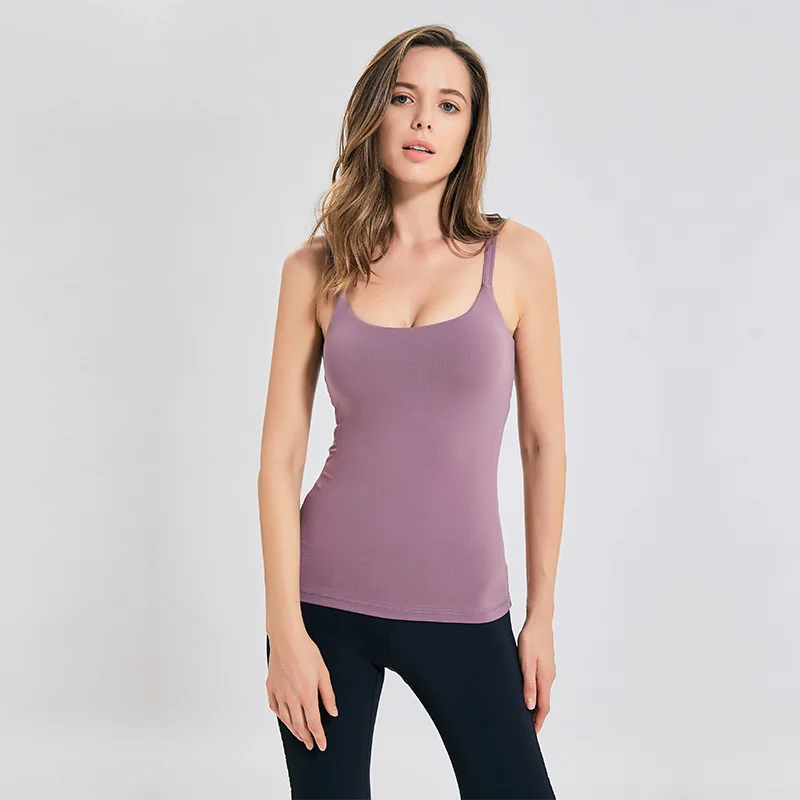 Женская рубашка для йоги, без рукавов, сплошной цвет, жилеты для фитнеса, с накладками на грудь, сексуальная красивая сетчатая одежда для тренировок, бодибилдинга, Топ - Цвет: Лаванда