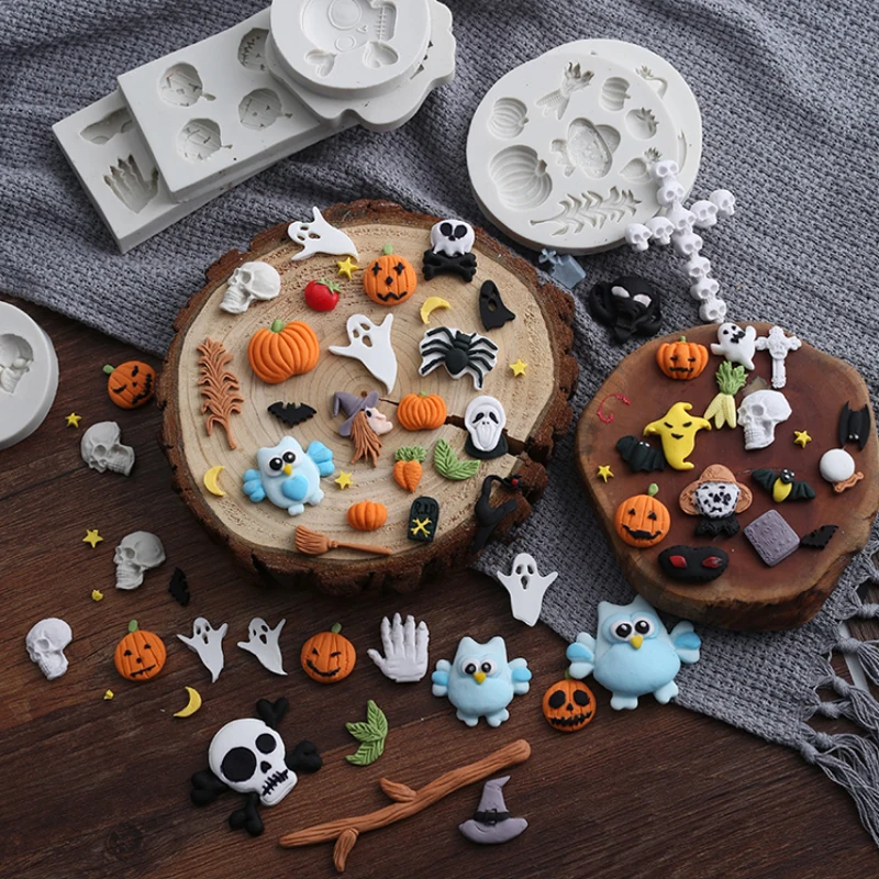 Хэллоуин серии силиконовые формы помадка формы украшения торта инструменты форма для шоколадной мастики, Sugarcraft, кухонные аксессуары