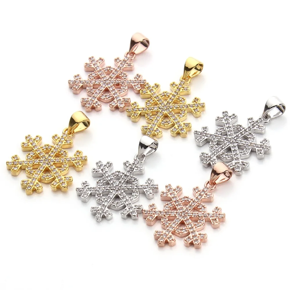 High Quality Snowflake Pendant Charms Quartz Crystal Pendant Necklace