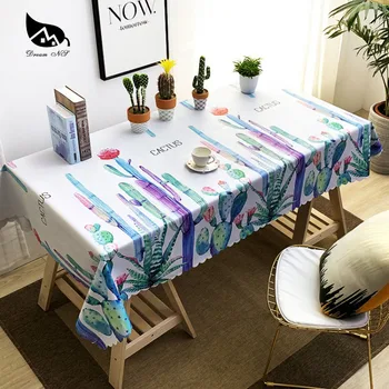 

Dream NS Nordic Cactus Plant Table Cloth PVC Waterproof Oilproof Fashion No Need To Wash Table Cloth Home Decoration Tablecloth