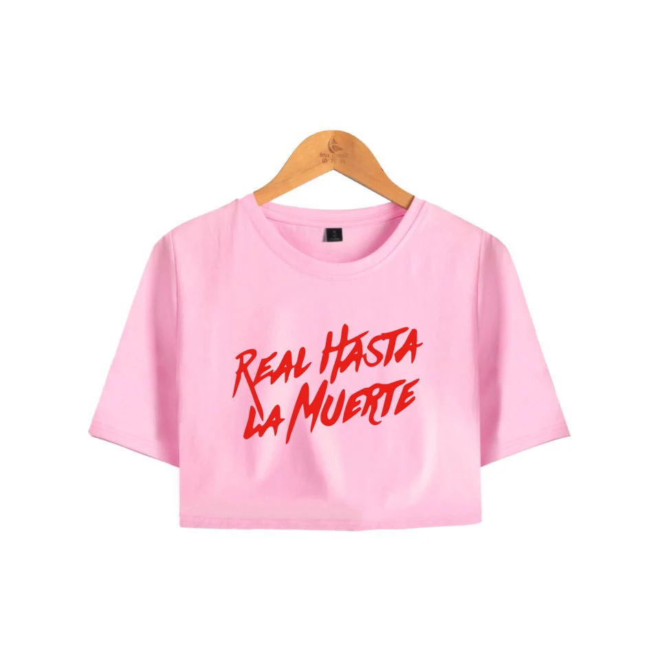 Real Hasta La Muerte 2D Anuel AA Midriff-baring футболка Женская Летняя Сексуальная Повседневная модная футболка с короткими рукавами