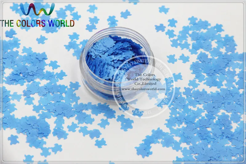 Solvent Resistant  Neon Blue Color Turtle Animal  Shape Glitter  for Nail Polish and DIY decoration 1Pack =50g