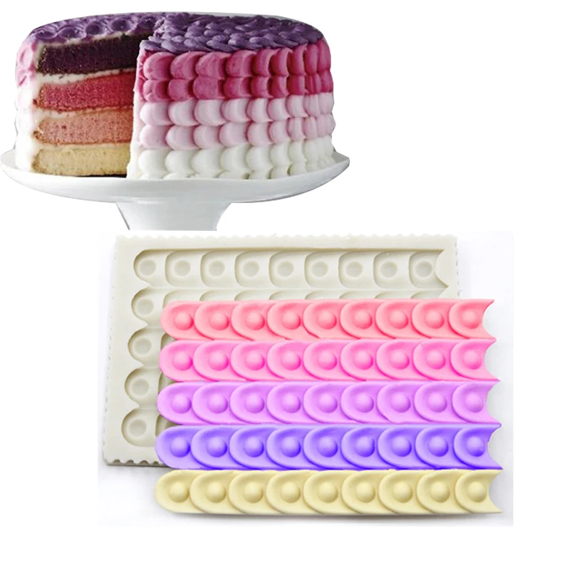 

Peacock Feacther Lace Border Silicone Mold Rainbow Pearl Fondant Cake Molds Cupcake Confeitaria Kitchen Accessories Pastry