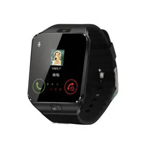 Оригинальные Смарт-часы DZ09 Sim, умные часы с камерой вызова, шагомером, Bluetooth, часы для IOS Android, экран 1,54 дюйма - Цвет: black