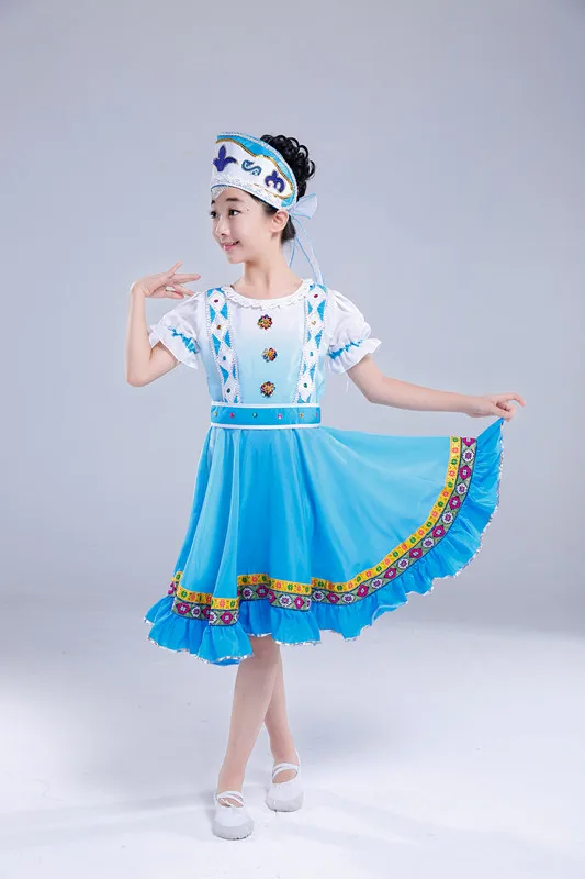 Классическая Женская традиционная русский костюм китайские костюмы для детей танцевальные Детские Девочки национальные для мальчиков китайское платье