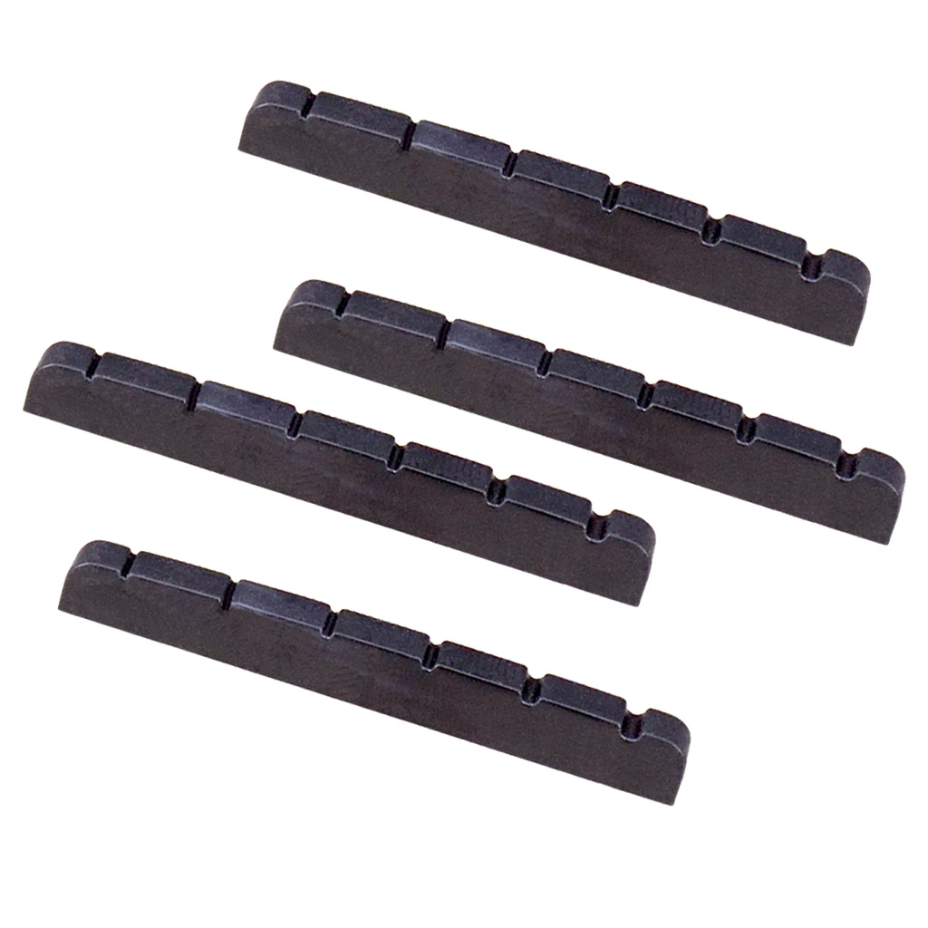 4 Pieces 6 String Electric Guitar Nut Slotted for Stratocaster Strat Telecaster Tele Guitar Replacement 
