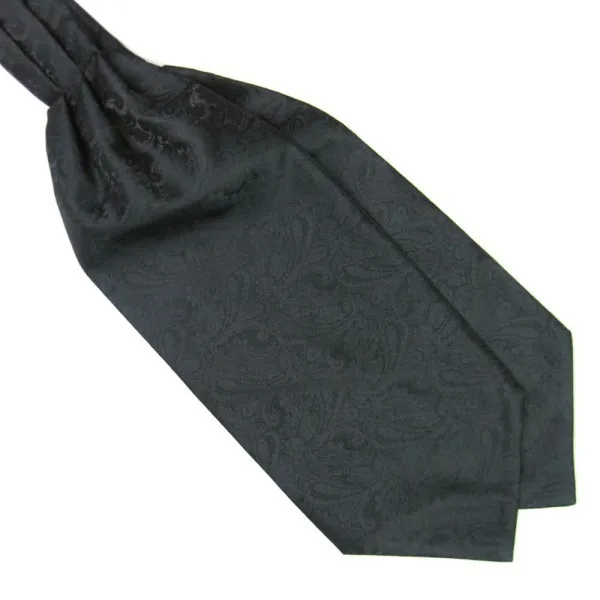 Для мужчин с пейсли нежный Для мужчин Шелковый шейный платок Аскот платок-галстук супер S09 - Цвет: Черный