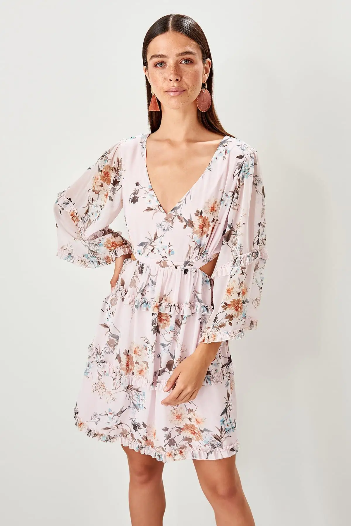 Trendyol платье с рисунком пудры TPRSS19UT0204|Платья| |