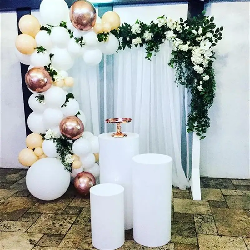 Best Acrylic Round Plinth Pink Gold White Clear Cylinder Display Pedestal Riser Party Holiday DIY Decorations Support Customize 1Pcs 2