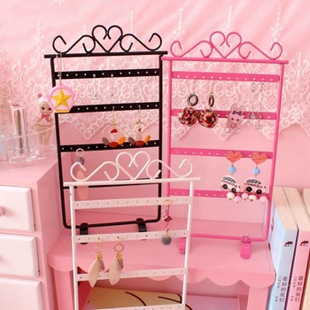 

Luckyoverflow 48 Holes Earrings Jewelry Stand Holder Display Rack Metal Stand Holder Display Shelf Jewelry Stand Holder CE0664