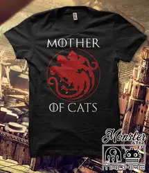Игра престолов творческий досуг мать кошек с принтом черная футболка Hillbilly Новая мода Женская повседневная одежда хлопковые топы