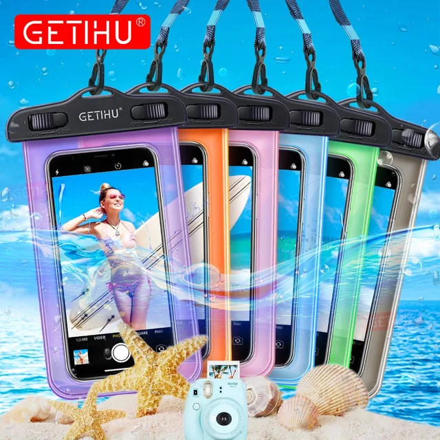 GETIHU Universal Waterproof Bag Pouch Phone Case For iPhone XS Max XR X 8 7 6 Plus Samsung S8 Note 8 For Huawei Water Proof Case
