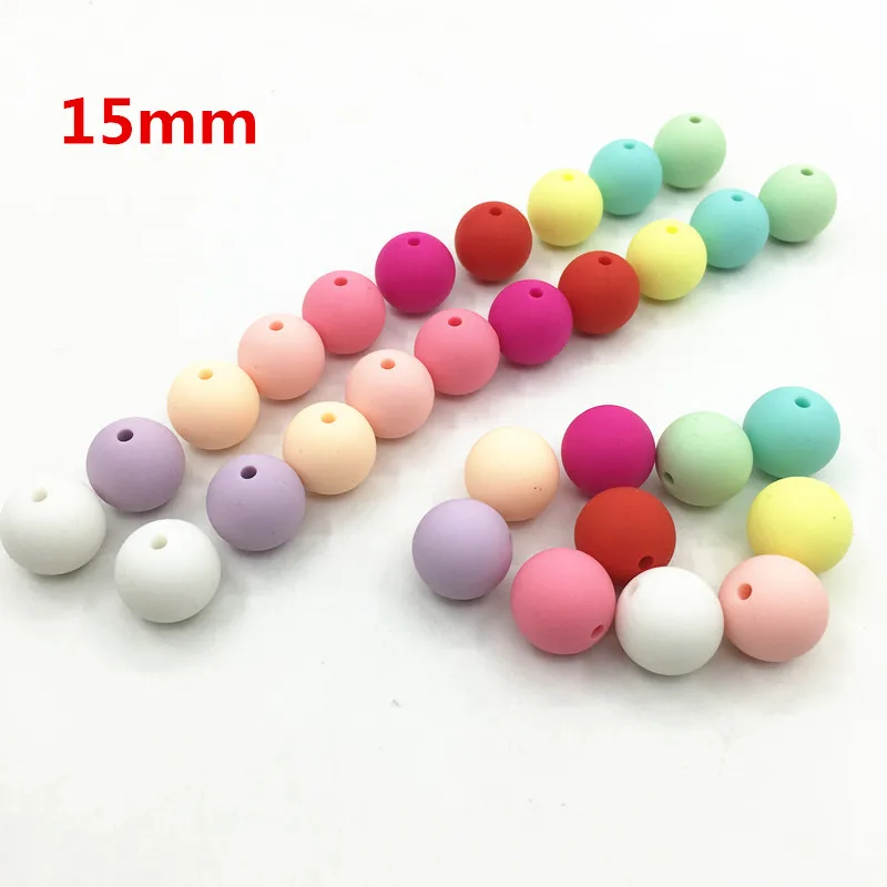 

BPA Free 15MM Silicone Loose Bead ,Free Shipping Mommy Silicone Teething Necklace Beads ,100pcs/ lot silicone beads for teether