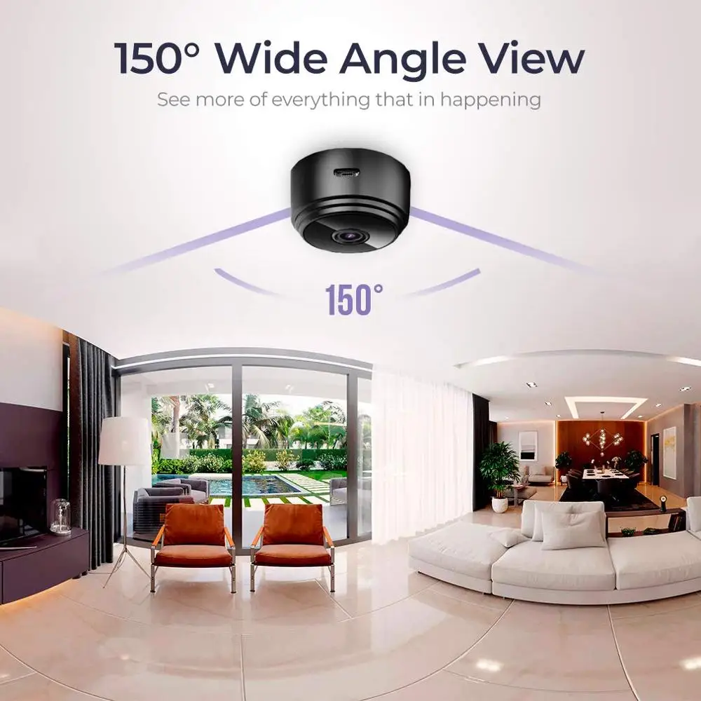  WiFi Camera1080P Wireless Portable Security Camera Magnetic Small Home Cam with Motion Detection an