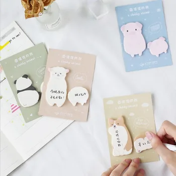 

Cartoon Corgi Dog Pig Panda Alpaca Memo Pad N Times Sticky Notes Escolar Papelaria School Supplies Bookmark Label