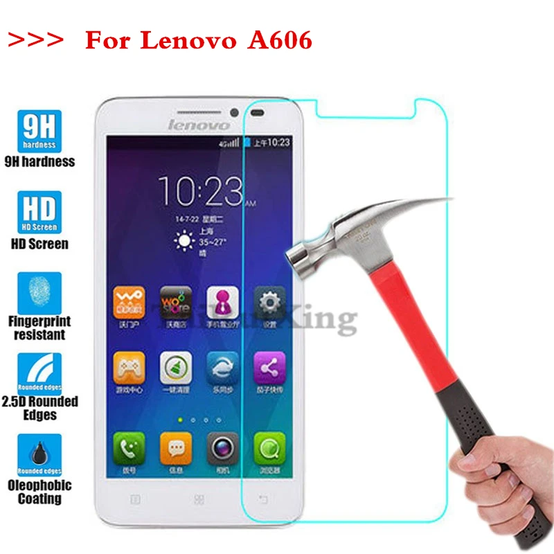 

(TaiRuiXing) Screen Protector Film 0.3mm 9H 25D Front Premium Tempered Glass For Lenovo A606 A 606 Cover