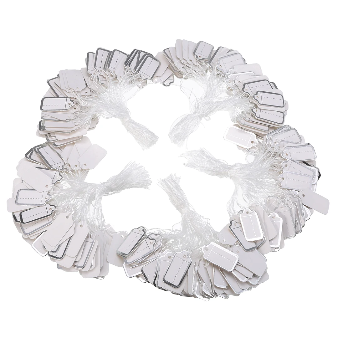 500pcs/lot DIY String Price Label Paper Blank Pricing Tags Packaging Label Garment Tags Gift Card for Jewelry Clothing Display