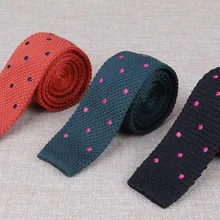 Мужской повседневный Вязаный Галстук Тощий Вязаный Галстук Узкий Тонкий горошек Gravatas Классический Галстук Пряжа, пленочная нить дизайнеров