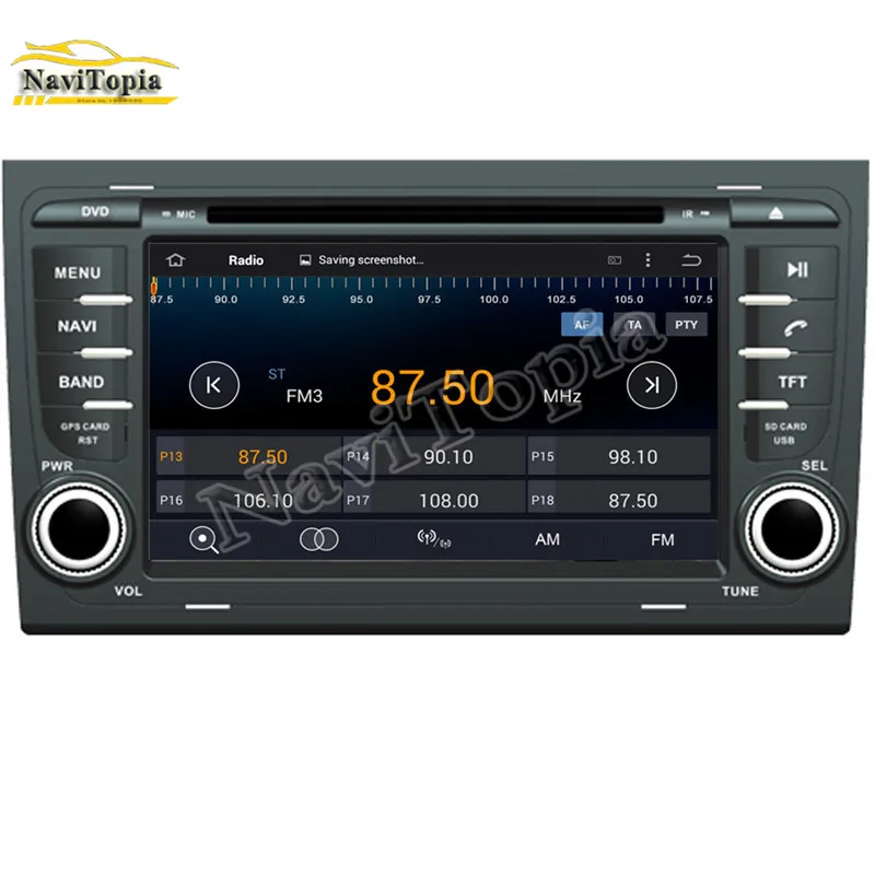 Best NAVITOPIA 4G RAM 64G ROM PX6 Six Core Android 9.0 Car DVD Player GPS Navigation for Audi A4 2002-2008 for SEAT EXEO 2010- 1