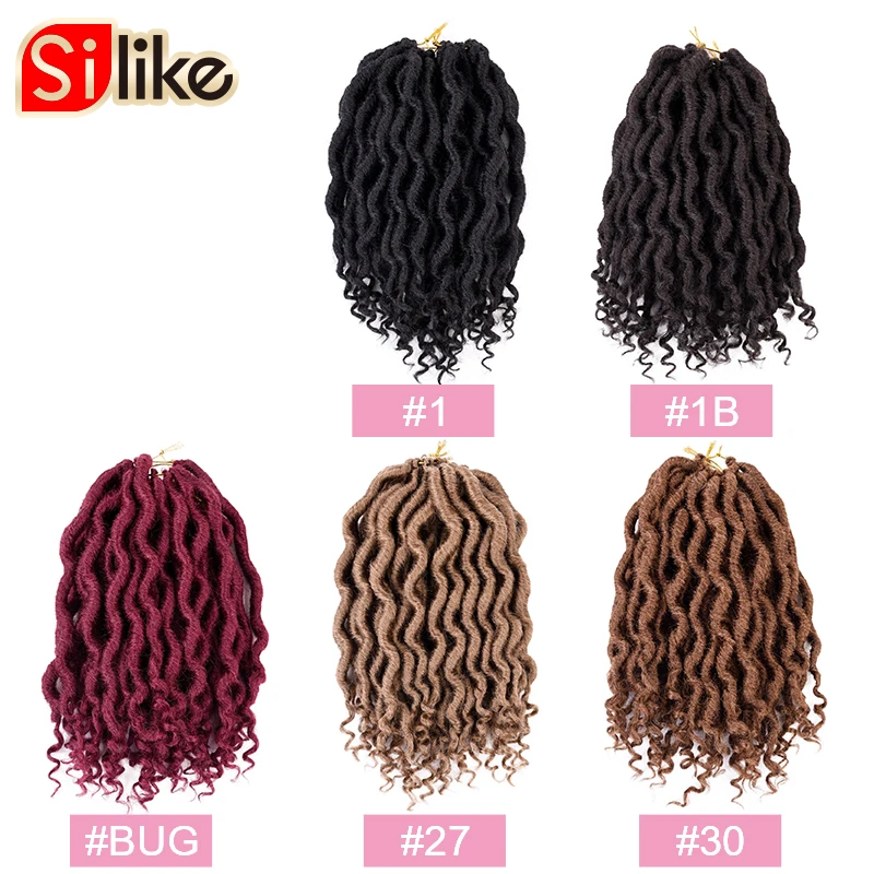Silike 12 inch Synthetic Goddess Faux Curly Crochet Braid High Temperature Fiber Hair Extensions Women Kids Silike 12 inch Synthetic Goddess Faux Curly Crochet Braid High Temperature Fiber Hair Extensions Women Kids