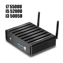 Новый Mini PC i5 5200U i7 5500U 2.2 ГГц core Дуа Ядро Тонкий Nano Barebone компьютер i3 5005U НЕТ оперативной памяти Нет SSD windows10 4 * USB3.0 + VGA