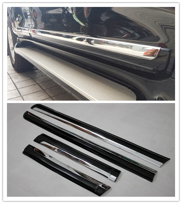 Car styling!Set Black Side Door Body Molding Cover Trim For Toyota Land Cruiser Prado FJ150 2010 2011 2012 2013 4pcs plastic exterior side window deflector trim for toyota land cruiser prado j150 2010 2018