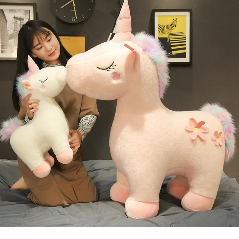 

Giant 80/60cm Unicorn Plush Toy Soft Stuffed Popular Cartoon Unicorn Dolls Animal Horse Toy High Quality Toys for Children Girls