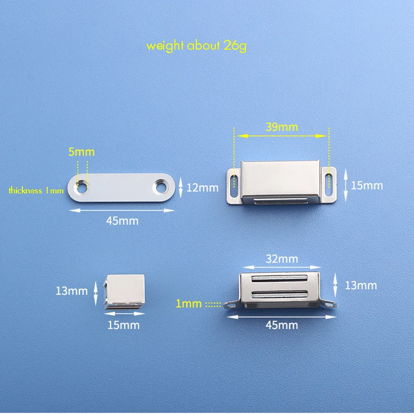 Stainless Steel Magnetic Door Catch, Heavy Duty Magnet Latch Cabinet Catches for Cabinets Shutter Closet Furniture Door