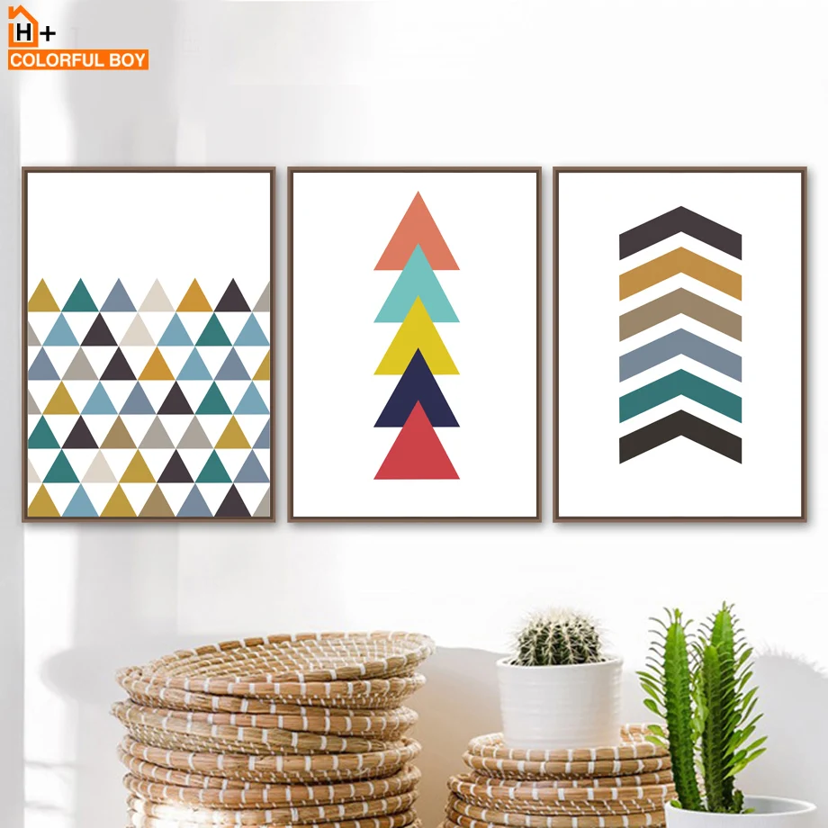 

COLORFULBOY Geometry Wall Art Canvas Painting Posters Nordic Minimalism Canvas Prints Wall Pictures For Living Room Decor