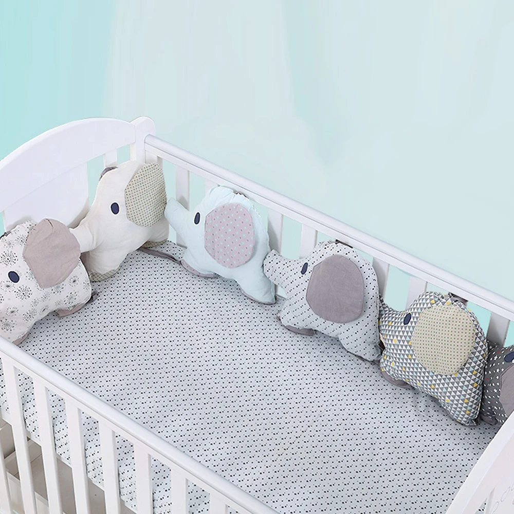 

6Pcs Soft Elephant Baby Bed Bumper Combination Backrest Cushion Protection Crib Bumper Kid Bedding Set infant Child Bed Bumper