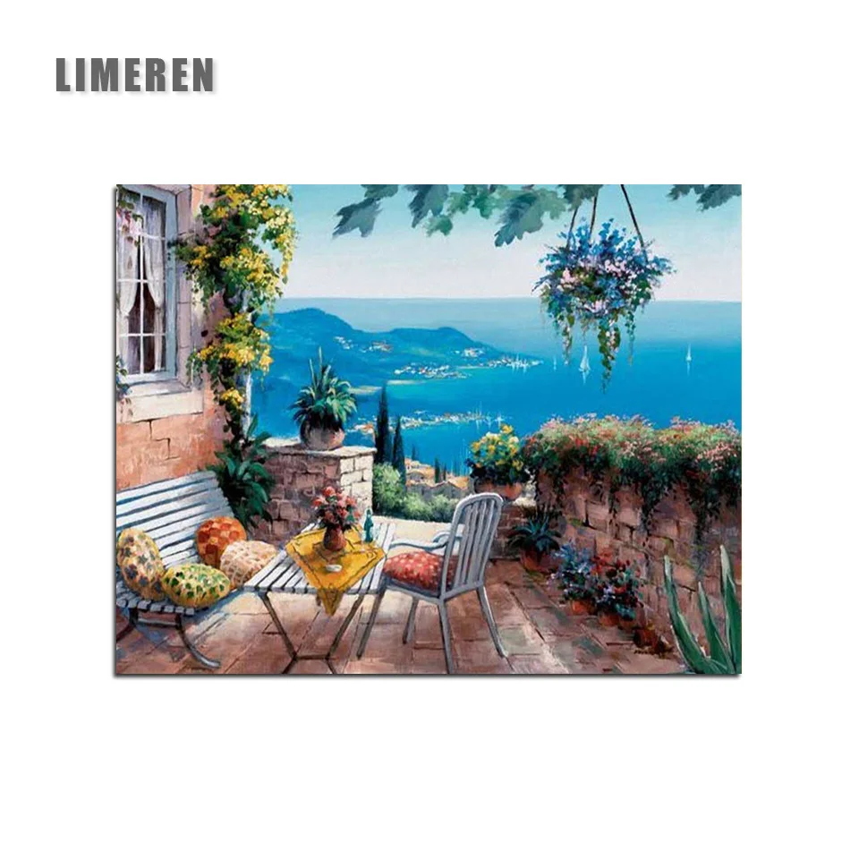 

Seascape Oil Painting By Numbers DIY Digital Pictures Coloring By Number On Canvas Unique Gifts Home Decoration Drop Shipping