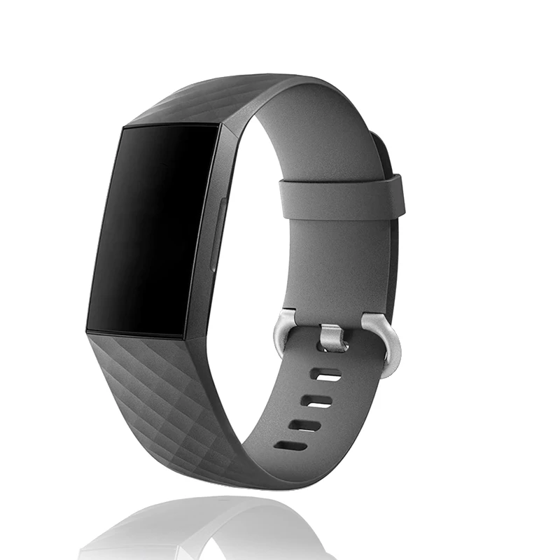 Силиконовый мягкий ремешок для Fitbit Charge 4 Band с металлической пряжкой сменный