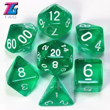 7 шт./компл. TRPG кости для Подземелья и Драконы D4-D20 многосторонний игральные кости 10 цветов для рабочего стола, полиэдральный набор акриловых Пластик детский набор игрушек