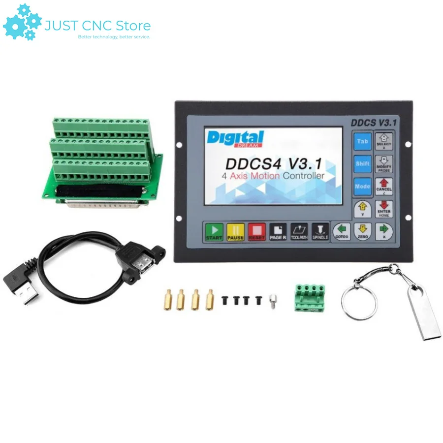

DDCSV3.1 Handwheel Replace Mach3 USB CNC Controller 3 4 Axis 500KHz Metal case Offline control