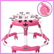 Foldable Baby Learning Multifunctional Baby Walker with 6 Wheels Anti Rollover Walker Car Walking Assistant Music Light 7~18 M