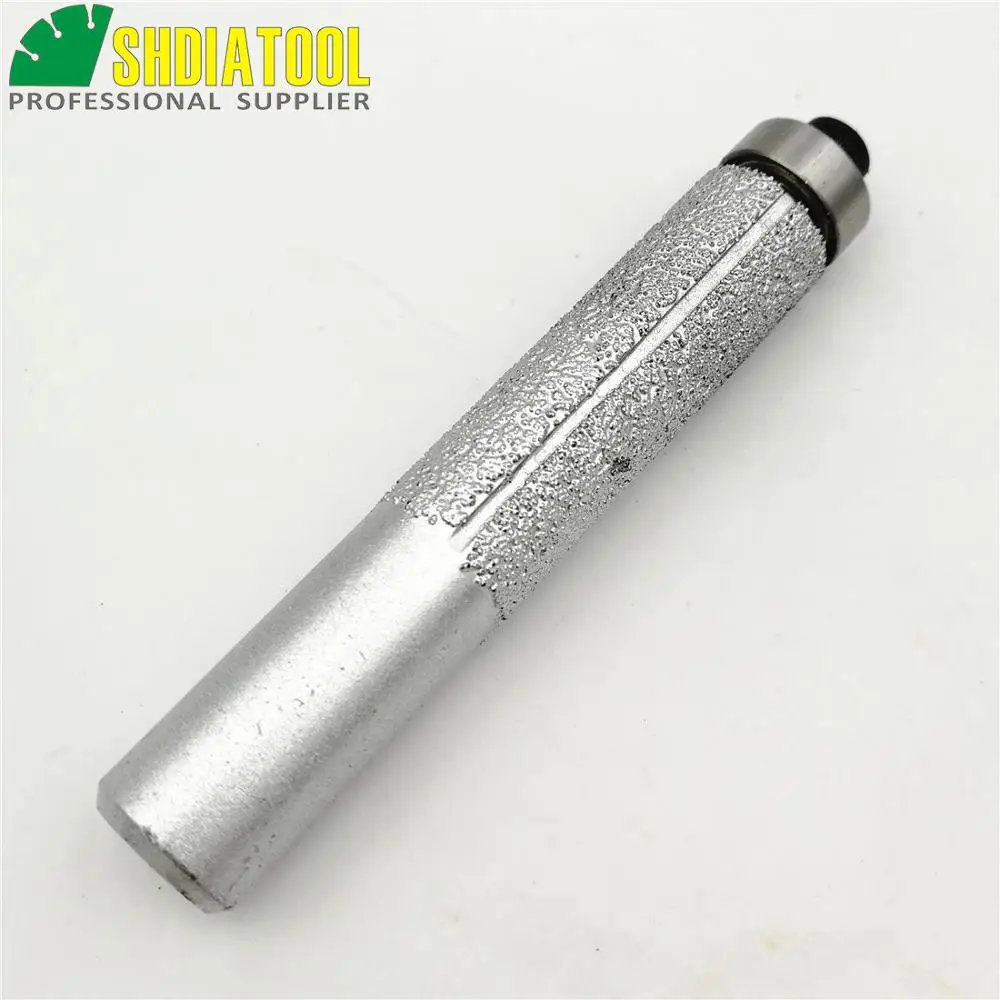 Vacuum Brazed diamond router bits with 1/2" shank for granite marble,  straight cutter with bear
