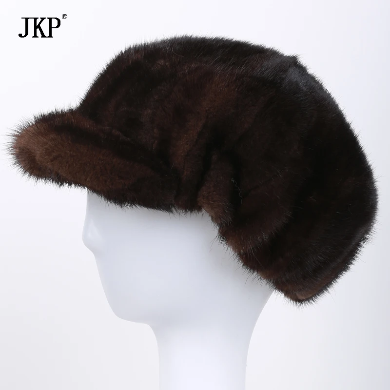 Новое поступление, милые норковые меховые шапки, меховая шапка из натуральной норки для зимы, женская модная русская меховая шапка, теплые коричневые меховые шапки