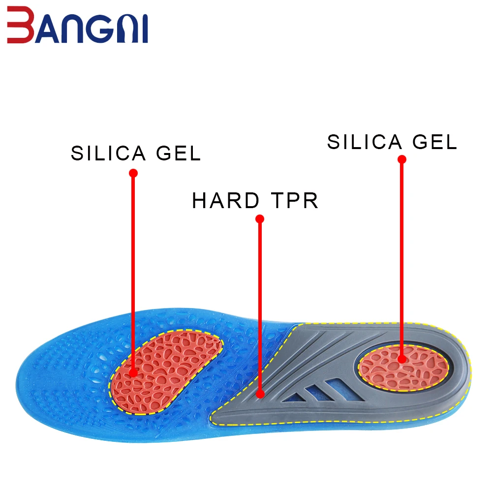 3 ANGNI, силиконовый гель, мягкая амортизация, унисекс, поддержка свода стопы, свободный крой, дышащие, спортивные стельки для женщин, мужская обувь