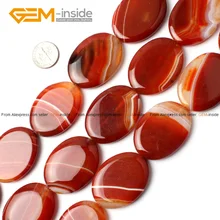 Natural Oval Ágata Para La Joyería Que Hace Rojo Negro Verde 30X40mm 15 inches Joyería DIY Del Envío Libre Wholesale Gem-inside