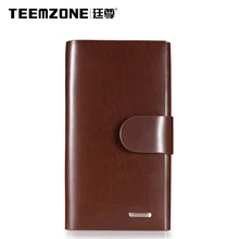 Teemzone marke männer brieftasche hohe qualität leder rindsleder kreditkarte brieftasche große kapazität herrenbrieftasche freies verschiffen